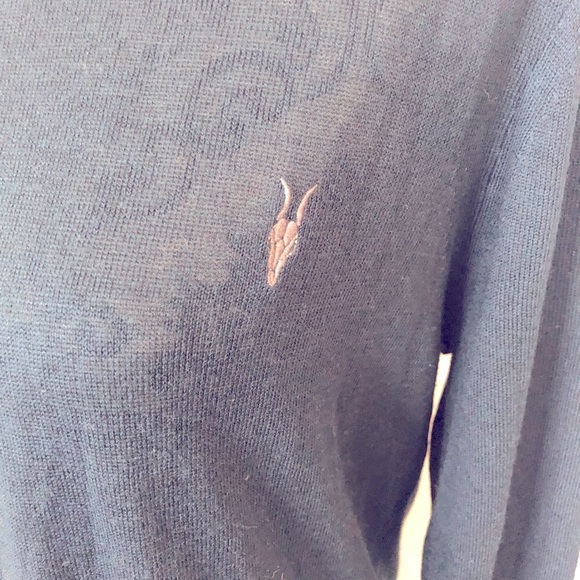 Allsaints navy blue lightweight wool blend sweater - Picture 2 of 8